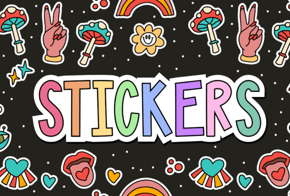 Multicoloured Stickers Font: Bold, Joyful Display Type for Handmade Labels & Printables